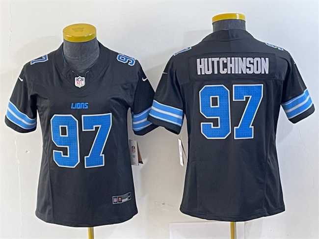 Women's Detroit Lions #97 Aidan Hutchinson Black 2024 F.U.S.E. 2nd Alternate Vapor Limited Stitched Jersey,We sell and wholesale Women's Detroit Lions #97 Aidan Hutchinson Black 2024 F.U.S.E. 2nd Alternate Vapor Limited Stitched Jersey on line form chian!